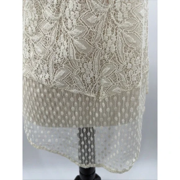 American Eagle Outfitters Women's S Ivory Lace Sleeveless Babydoll Sweetheart - Picture 3 of 8